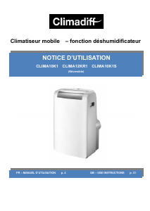 Mode d’emploi Climadiff CLIMA12KR1 Climatiseur