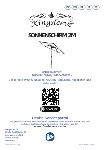 Bedienungsanleitung Kingsleeve 102548 Sonnenschirm