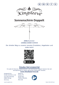 Bedienungsanleitung Kingsleeve 109559 Sonnenschirm
