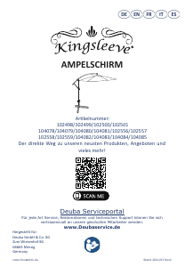 Manual de uso Kingsleeve 102500 Sombrilla