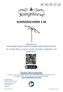 Bedienungsanleitung Kingsleeve 104066 Sonnenschirm