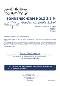 Bedienungsanleitung Kingsleeve 102490 Sonnenschirm