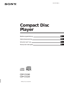 Manual Sony CDP-CX220 Leitor de CD