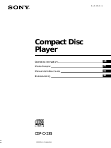 Mode d’emploi Sony CDP-CX235 Lecteur CD