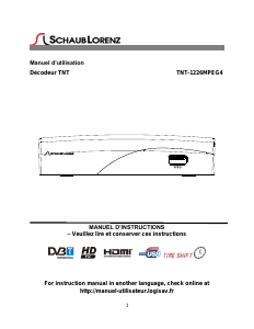 Mode d’emploi Schaub Lorenz TNT-1226MPEG4 Récepteur numérique