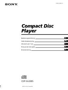 Bedienungsanleitung Sony CDP-XA20ES CD-player