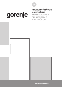 Návod Gorenje RB49CPW Chladnička