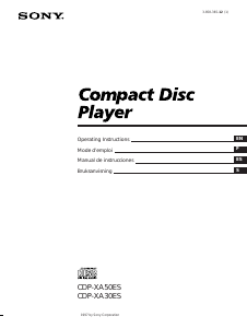 Mode d’emploi Sony CDP-XA30ES Lecteur CD