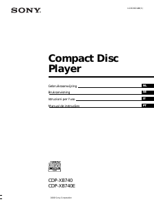 Handleiding Sony CDP-XB740 CD speler