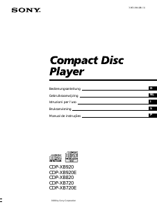 Handleiding Sony CDP-XB820 CD speler