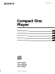 Handleiding Sony CDP-XB930 CD speler