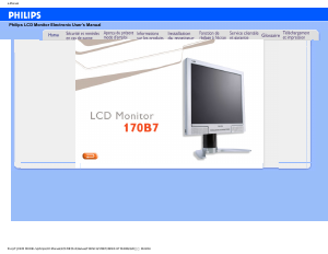Mode d’emploi Philips 170B7CG Moniteur LCD