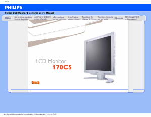 Mode d’emploi Philips 170C5BS Moniteur LCD