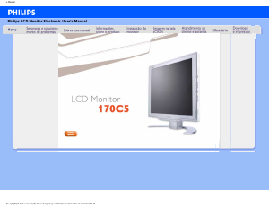 Manual Philips 170C5BS Monitor LCD