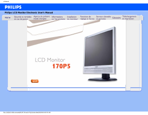 Mode d’emploi Philips 170P5EG Moniteur LCD