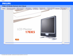 Mode d’emploi Philips 170X5FB Moniteur LCD