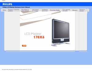 Manuale Philips 170X6FW Monitor LCD