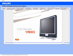 Mode d’emploi Philips 190X5FB Moniteur LCD