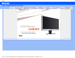Mode d’emploi Philips 240BW9CS Moniteur LCD