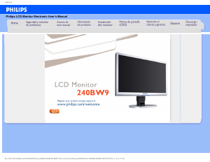 Manual de uso Philips 240BW9CS Monitor de LCD