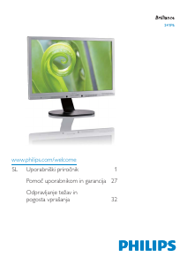 Priročnik Philips 241P6VPJKEB LCD-zaslon