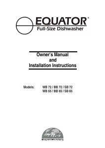 Manual Equator BB72 Dishwasher