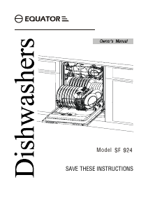 Manual Equator SF924 Dishwasher