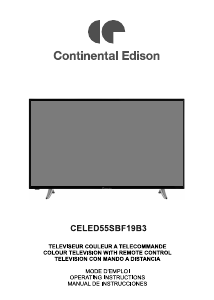 Mode d’emploi Continental Edison CELED55SBF19B3 Téléviseur LED