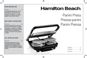Manual Hamilton Beach 38544 Contact Grill