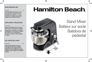 Manual de uso Hamilton Beach 63380 Batidora de pie