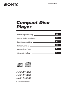 Instrukcja Sony CDP-XE370 Odtwarzacz CD