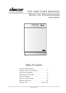 Handleiding Dacor DDWF24S Vaatwasser