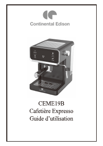 Mode d’emploi Continental Edison CEME19B Machine à expresso