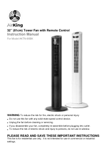 Handleiding AirKing AKTN-80BK Ventilator