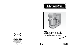 كتيب Ariete 1596/1 Gourmet Professional ماكينة خلط/عجن