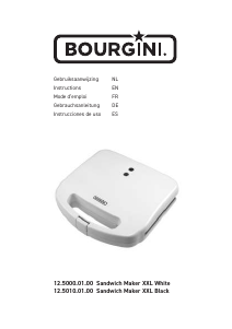 Manual Bourgini 12.5000.01.00 Sandwich Maker XXL Contact Grill