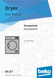 Handleiding BEKO DS 7433 PA0W Wasdroger