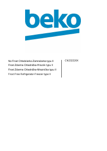 Manuál BEKO CN 232220 X Lednice s mrazákem