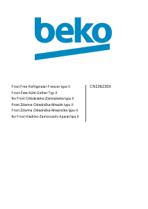 Manuál BEKO CN 236230 X Lednice s mrazákem
