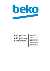 Руководство BEKO CN148231X Холодильник с морозильной камерой