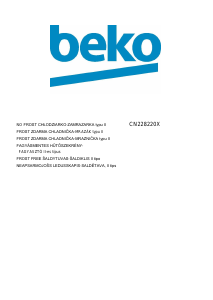 Rokasgrāmata BEKO CN228220X Ledusskapis ar saldētavu