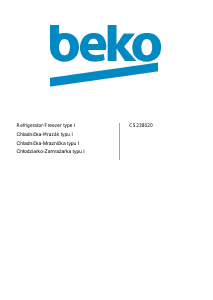Manuál BEKO CS 238020 Lednice s mrazákem