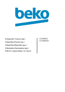 Használati útmutató BEKO CS234022X Hűtő és fagyasztó