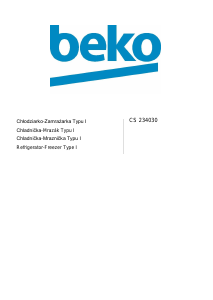 Manual BEKO CS234030 Fridge-Freezer