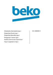 Manuál BEKO CS234030X Lednice s mrazákem