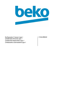 Manuál BEKO CSA29022 Lednice s mrazákem