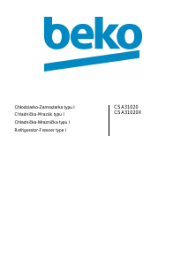 Návod BEKO CSA31020X Chladnička s mrazničkou