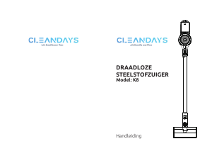 Handleiding Cleandays K8 Stofzuiger