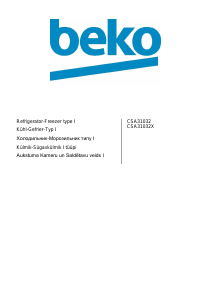 Rokasgrāmata BEKO CSA31032X Ledusskapis ar saldētavu