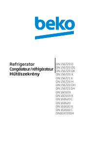 Посібник BEKO DN161620 Холодильник із морозильною камерою